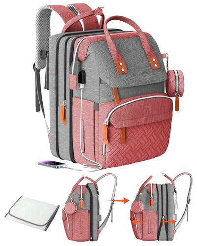 ISMGN Extra Large Diaper Bag Backpack, Expandable Diaper Bag, Twin Diaper Bag - 1