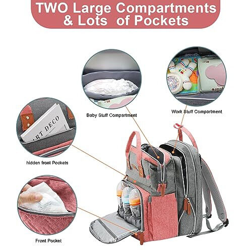 ISMGN Extra Large Diaper Bag Backpack, Expandable Diaper Bag, Twin Diaper Bag - 3