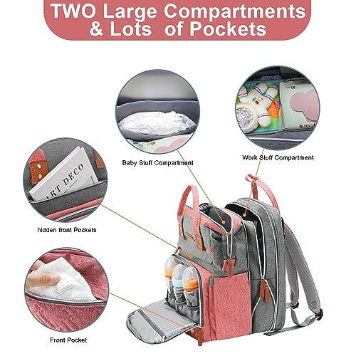 ISMGN Extra Large Diaper Bag Backpack, Expandable Diaper Bag, Twin Diaper Bag - 3