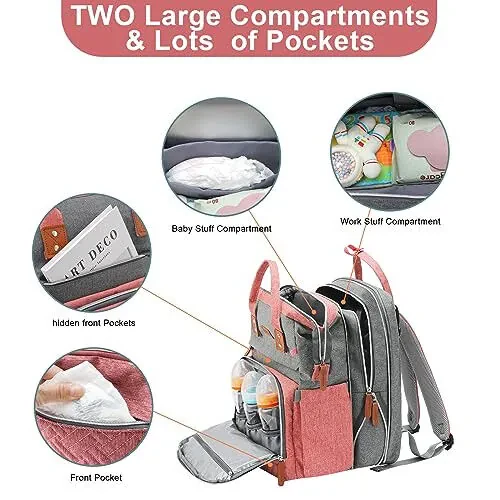 ISMGN Diaper Bag Backpack, Large Diaper Bag, Multifunctional Diaper Bag, Diaper Bags… - 3
