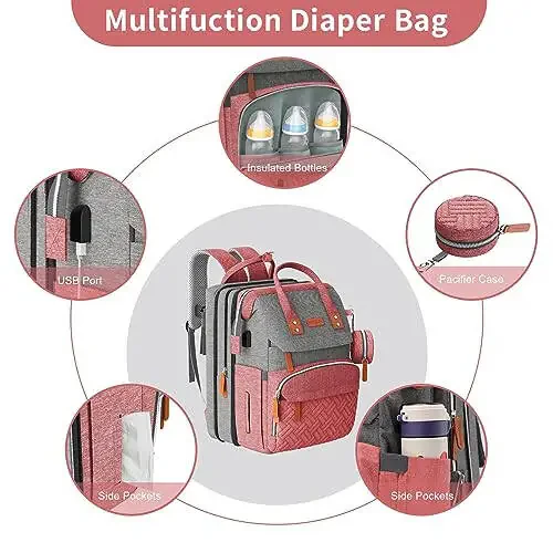 ISMGN Diaper Bag Backpack, Large Diaper Bag, Multifunctional Diaper Bag, Diaper Bags… - 4