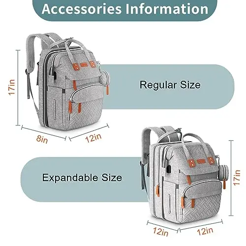 ISMGN Extra Large Diaper Bag Backpack, Expandable Diaper Bag, Twin Diaper Bag - 6