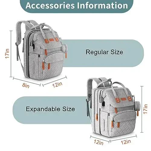 ISMGN Extra Large Diaper Bag Backpack, Expandable Diaper Bag, Twin Diaper Bag - 6