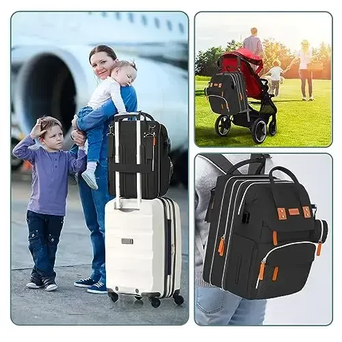 ISMGN Extra Large Diaper Bag Backpack, Expandable Diaper Bag, Twin Diaper Bag - 6