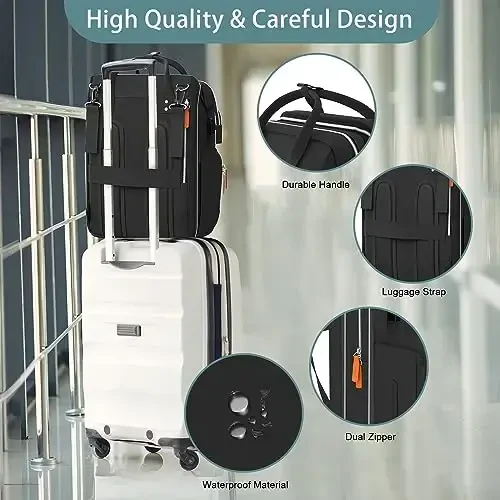 ISMGN Extra Large Diaper Bag Backpack, Kengaytiriladigan taglik sumkasi, Egizaklar uchun taglik sumkasi - 5