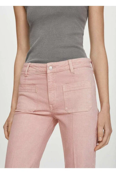 Испанские расклешенные джинсы с карманами - 8