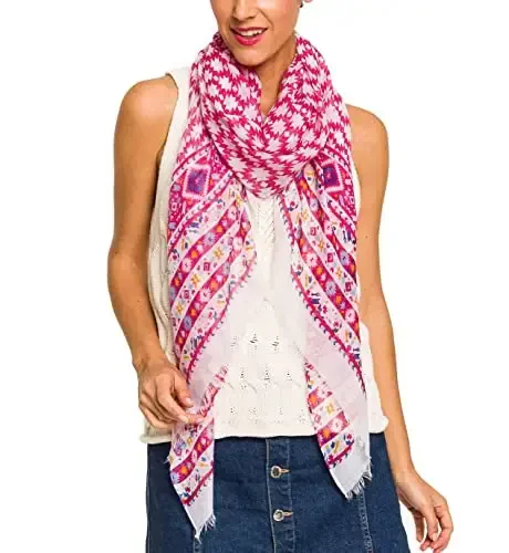MELIFLUOS DESIGNED IN SPAIN Scarf for Women Lightweight Geometric Fashion For Summer Fall Scarves Shawl Wraps - MODAZONE (1)