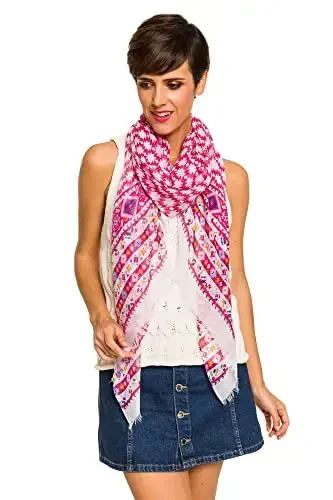 MELIFLUOS DESIGNED IN SPAIN Scarf for Women Lightweight Geometric Fashion For Summer Fall Scarves Shawl Wraps - 5