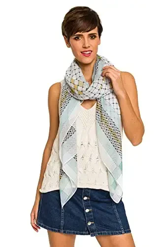 MELIFLUOS DESIGNED IN SPAIN Scarf for Women Lightweight Geometric Fashion For Summer Fall Scarves Shawl Wraps - 7