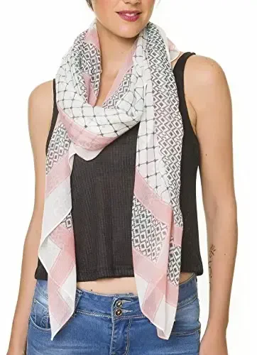 MELIFLUOS DESIGNED IN SPAIN Scarf for Women Lightweight Geometric Fashion For Summer Fall Scarves Shawl Wraps - 3