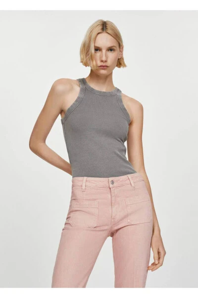 İspanyol paça cepli jean pantolon - 5