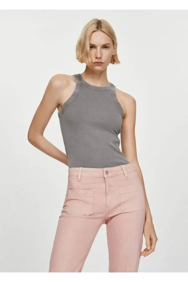 İspanyol paça cepli jean pantolon - 5