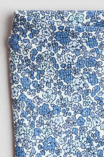 İspanyol Paça Tayt-Açık mavi/Çiçekli - H&M (1)