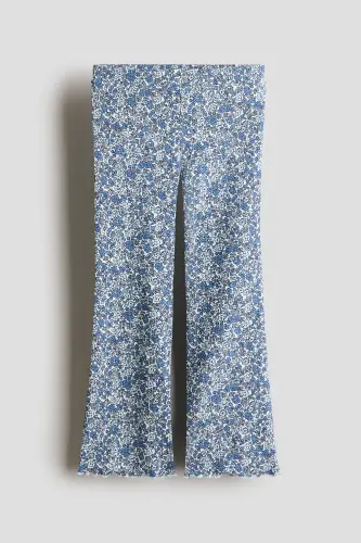 İspanyol Paça Tayt-Açık mavi/Çiçekli 
