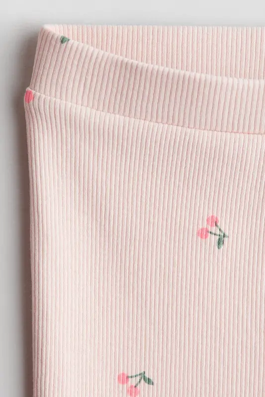 İspanyol Paça Tayt-Açık pembe/Kirazlar - 2