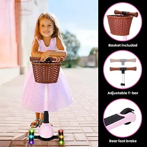 iSporter Luggage Scooter for Kids Ages 2-5 | Ride-On Suitcase Scooters for Boys Girls | Foldable & Height Adjustable, 110lbs Max - 2
