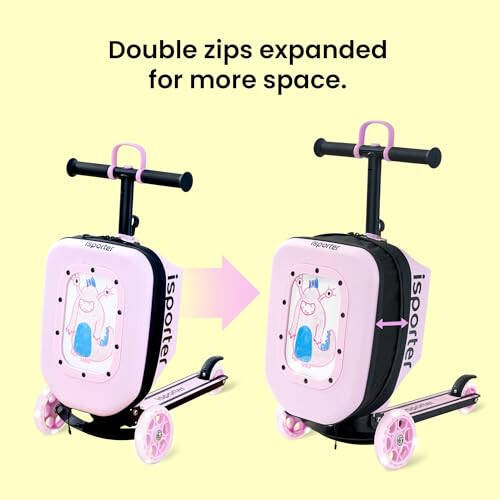 iSporter Luggage Scooters for Kids 2-5 or 3-5 | Toddler Scooter with Suitcase for Boys and Girls 2 Year Old and Up | Foldable and Height Adjustable, 110lbs Max - 5
