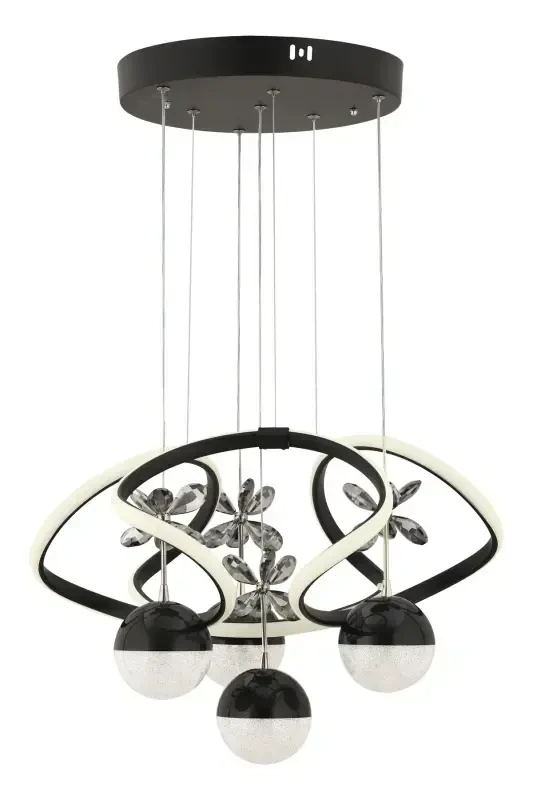 Istanbul Avize Rodin Qora Kumandalı 3 Rangli Ledli Led Avize-Qora - 3