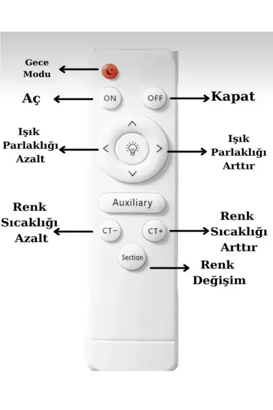 Istanbul Avize Rodin Qora Kumandalı 3 Rangli Ledli Led Avize-Qora - 8