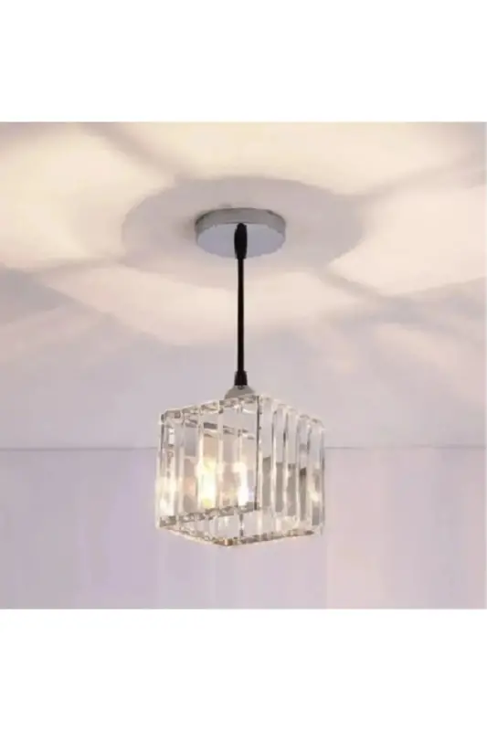 Istanbul Chandelier Pendant Single Silver K-12 (PLAF.INSTALLATION) Crystal Stone Chandelier-Gray - 1