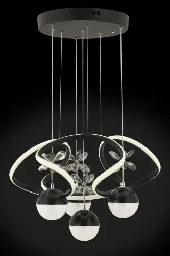 Istanbul Chandelier Rodin Black Remote Controlled 3 Color Led Chandelier-Black - 5