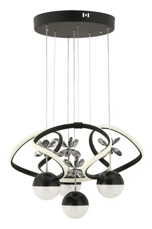 Istanbul Chandelier Rodin Black White Power Led Chandelier-Black 4-way - 3