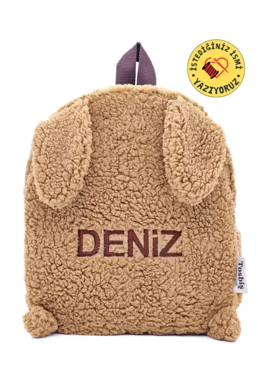 [ Istediğiniz Ismi Yazıyoruz ] Rabbit Milk Coffee 0-8 Age Children's Backpack, Kindergarten-Nursery Bag-Milk Coffee - 1