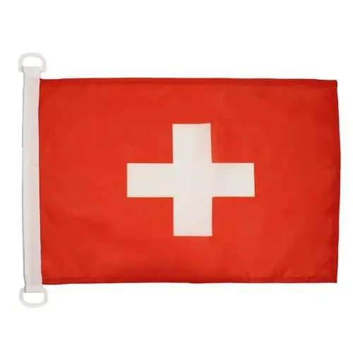 Switzerland NAUTICAL Flag 18'' x 12'' - Swiss flags 30 x 45 cm. - Banner 12x18 in for boat - AZ FLAG 