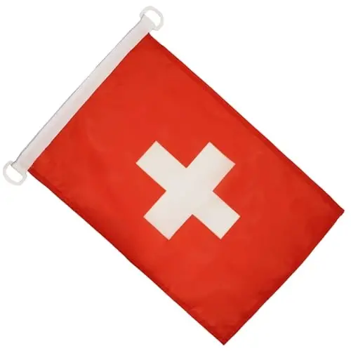 Switzerland NAUTICAL Flag 18'' x 12'' - Swiss flags 30 x 45 cm. - Banner 12x18 in for boat - AZ FLAG - 2