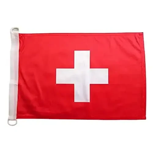 Switzerland NAUTICAL Flag 18'' x 12'' - Swiss flags 30 x 45 cm. - Banner 12x18 in for boat - AZ FLAG - AZ FLAG