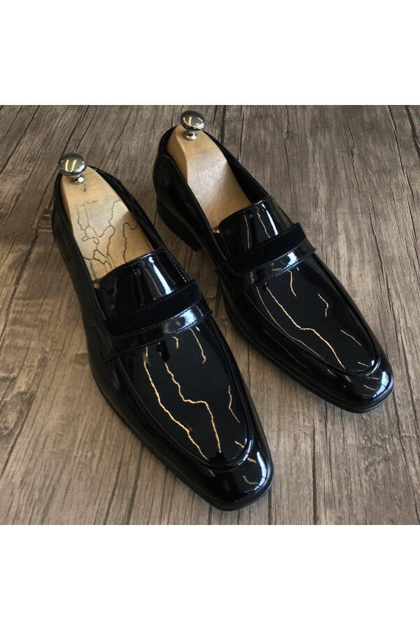 Italian Style Groom Men's Patent Leather Shoes Black T4819 - 3