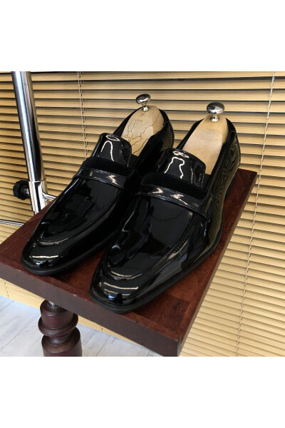 Italian Style Groom Men's Patent Leather Shoes Black T4819 - 2