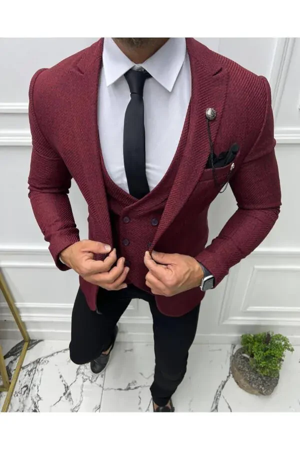 Italian Style Slim Fit Narrow Cut Jacket Vest - 2