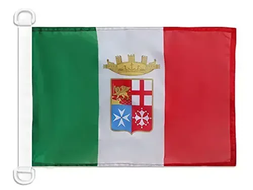 Italy Naval Ensign NAUTICAL Flag 18'' x 12'' - Italian War flags 30 x 45 cm. - Banner 12x18 in for boat - AZ FLAG - AZ FLAG