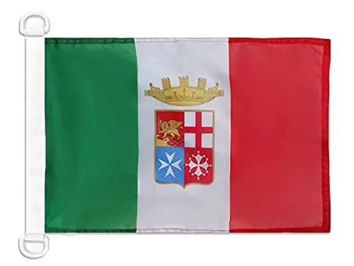 Italy Naval Ensign NAUTICAL Flag 18'' x 12'' - Italian War flags 30 x 45 cm. - Banner 12x18 in for boat - AZ FLAG 