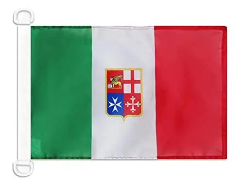 Italy Civil Ensign NAUTICAL Flag 18'' x 12'' - Italian merchant flags 30 x 45 cm. - Banner 12x18 in for boat - AZ FLAG - 1