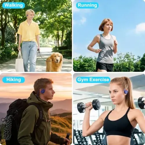 itayak Behind The Head Headphones, Wrap Around Head Small Bluetooth Headphones Lightweight Foldable Wireless Sports Sweatproof Headset with Microphone & Carrying Case - 6