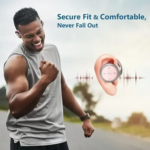 itayak Behind The Head Headphones, Wrap Around Head Small Bluetooth Headphones Lightweight Foldable Wireless Sports Sweatproof Headset with Microphone & Carrying Case (Gold) - 4