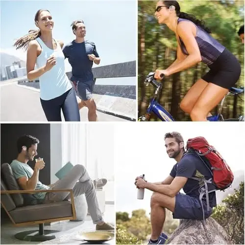 itayak Behind The Head Headphones, Wrap Around Head Small Bluetooth Headphones Lightweight Foldable Wireless Sports Sweatproof Headset with Microphone & Carrying Case (Gold) - 5