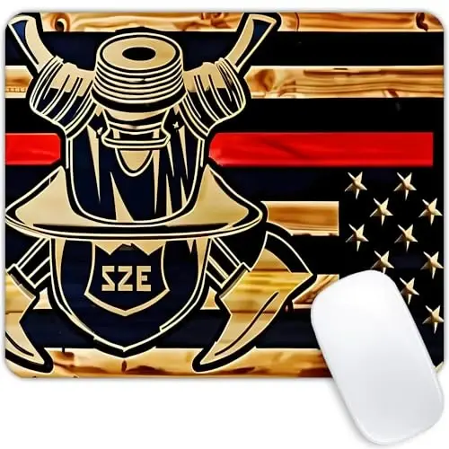 Firefighter American Flag 001 Mouse pad Customized Mousepad Non-Slip Rubber Base Mouse Pads for Computers Laptop Office Desk Accessories Mouse pad 