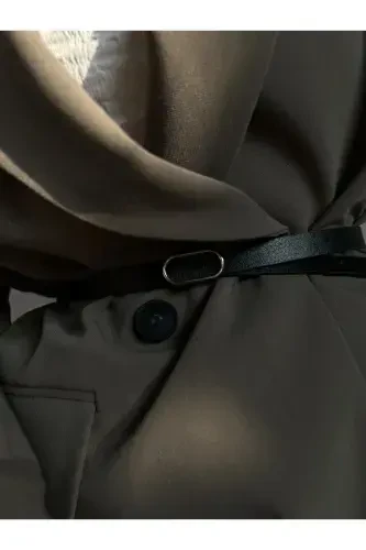 Ithal Oval Gold Tokalı Ince Kemer, Pantolon Kemeri, Gömlek Kemeri, Ceket Kemeri-SİYAH - FIORI (1)