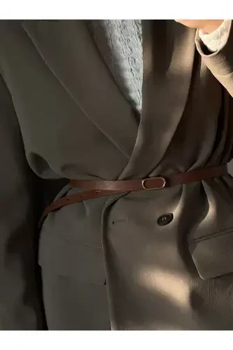 Ithal Oval Gold Tokalı Ince Kemer, Pantolon Kemeri, Gömlek Kemeri, Ceket Kemeri-TABA - FIORI (1)