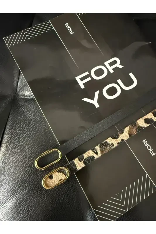 Ithal Oval Gold Tokalı Ince Kemer, Pantolon Kemeri, Gömlek Kemeri, Ceket Kemeri-Siyah - 4