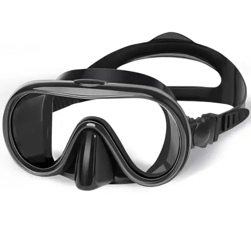 ITOWE Kids Swim Goggles Mask with Nose Cover 3-16, Unique Frame Design 180° Clear View Tempered Glass No Leak for Pool Beach - 1