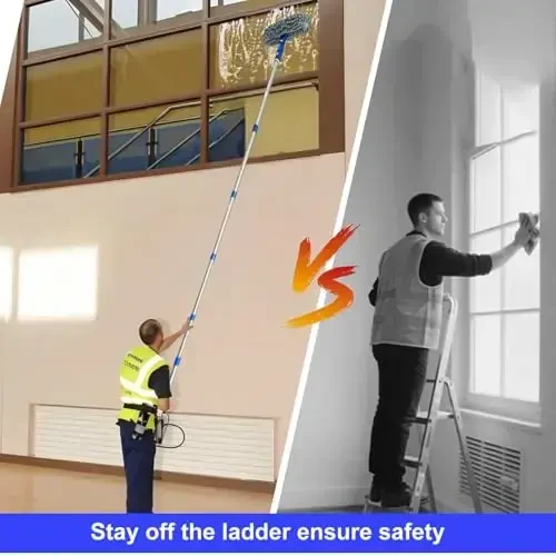 ITTAR Professional Window Cleaning Squeegee Kit, 7.15 Ft High Reach Cleaner Tool, Rotatable Window Washing Equipment with Extension Pole for Indoor/Outdoor Window, Glass, Car, 1 Blade 2 Scrubber - 6