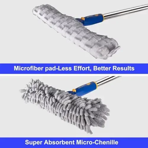 ITTAR Professional Window Cleaning Squeegee Kit, 7.15 Ft High Reach Cleaner Tool, Rotatable Window Washing Equipment with Extension Pole for Indoor/Outdoor Window, Glass, Car, 1 Blade 2 Scrubber - 7