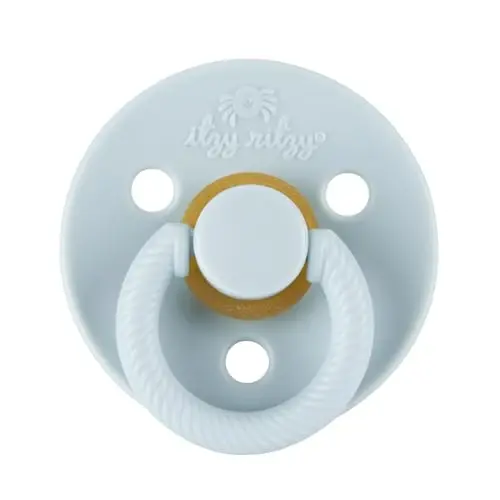 Itzy Ritzy Natural Rubber Pacifiers (Set of 2) – Baby Pacifiers with Cherry-Shaped Nipple & Large Air Holes for Added Safety; Set of 2 Binkies in Harbor & Coast (Ages 6 – 18 Months) - 3