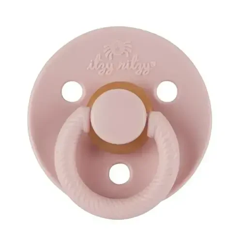 Itzy Ritzy Natural Rubber Pacifiers (Set of 2) – Baby Pacifiers with Cherry-Shaped Nipple & Large Air Holes for Added Safety; Set of 2 Binkies in Blossom & Rosewood (Ages 6 – 18 Months) - ITZY RITZY (1)