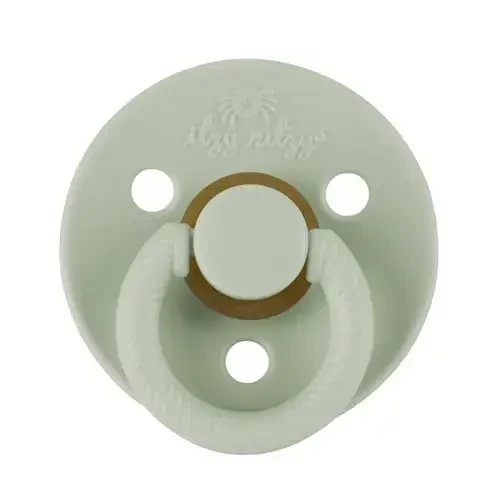 Itzy Ritzy Natural Rubber Pacifiers (Set of 2) – Baby Pacifiers with Cherry-Shaped Nipple & Large Air Holes for Added Safety; Set of 2 Binkies in Agave & Succulent (Ages 6 – 18 Months) - 2