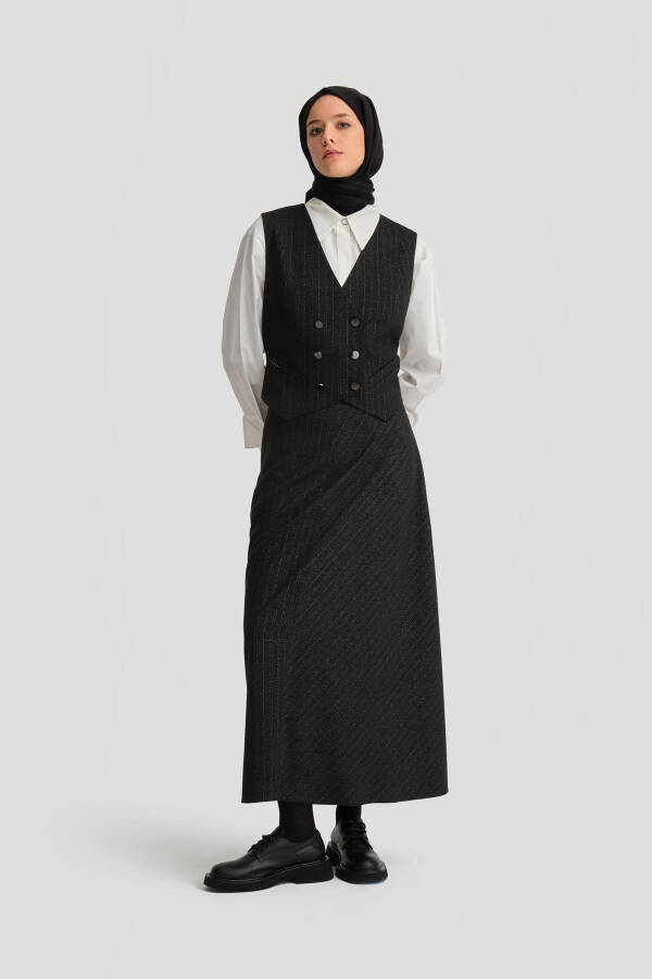 Юбка Armine с текстурой и пайетками 24K1721 Черная - 2